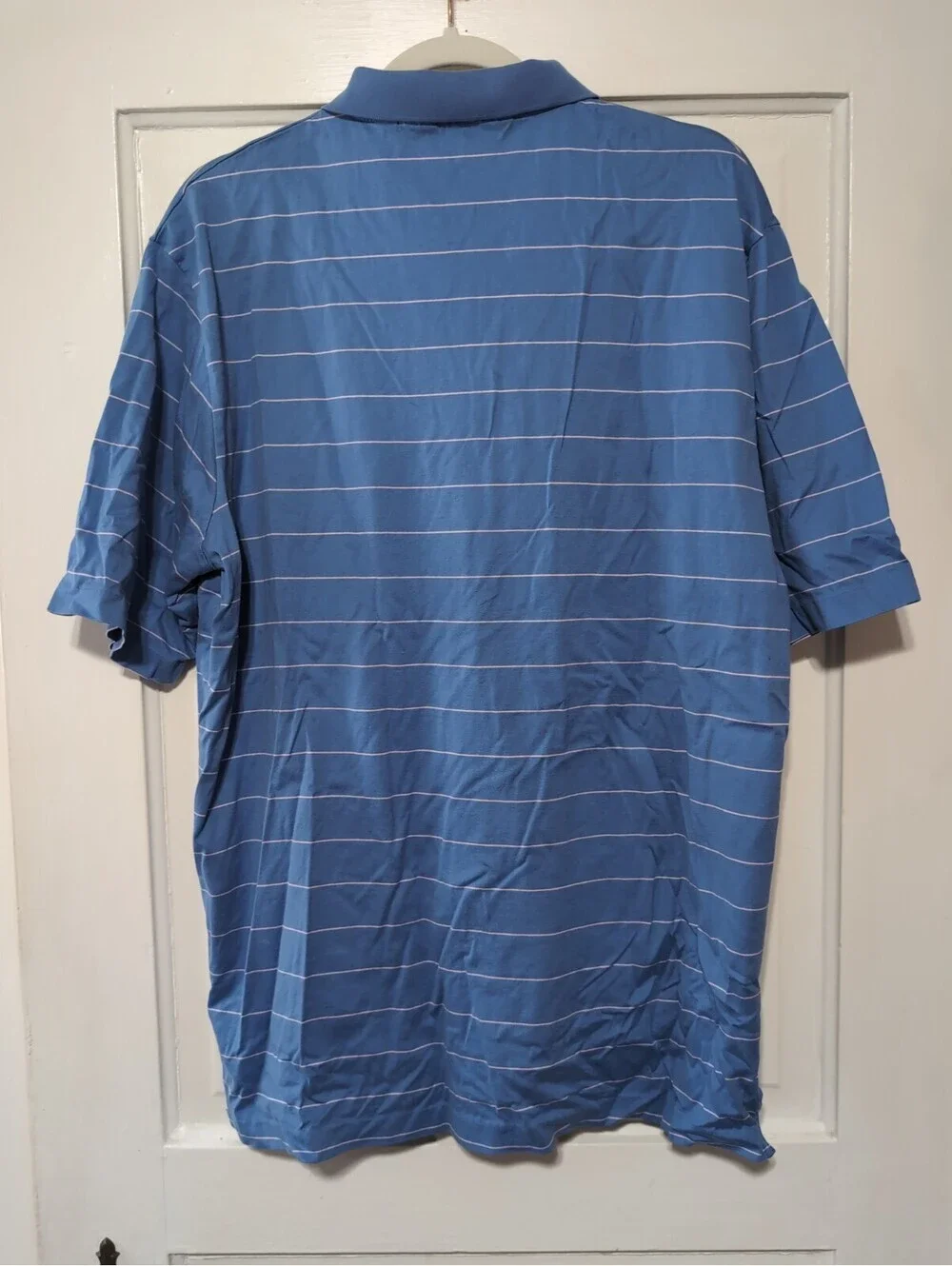 Ralph Lauren Polo Golf Short Sleeve Pima Cotton Shirt Blue Striped Men L(1436)C